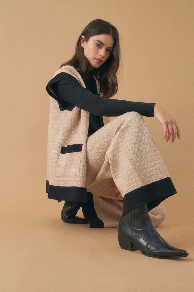 L143GKT1 PANTALON TEJIDO BICOLOR