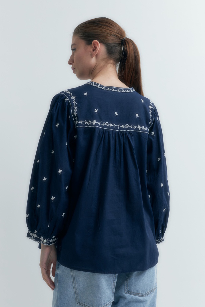 L155GBL9 BLUSA BOHO CON BORDADOS