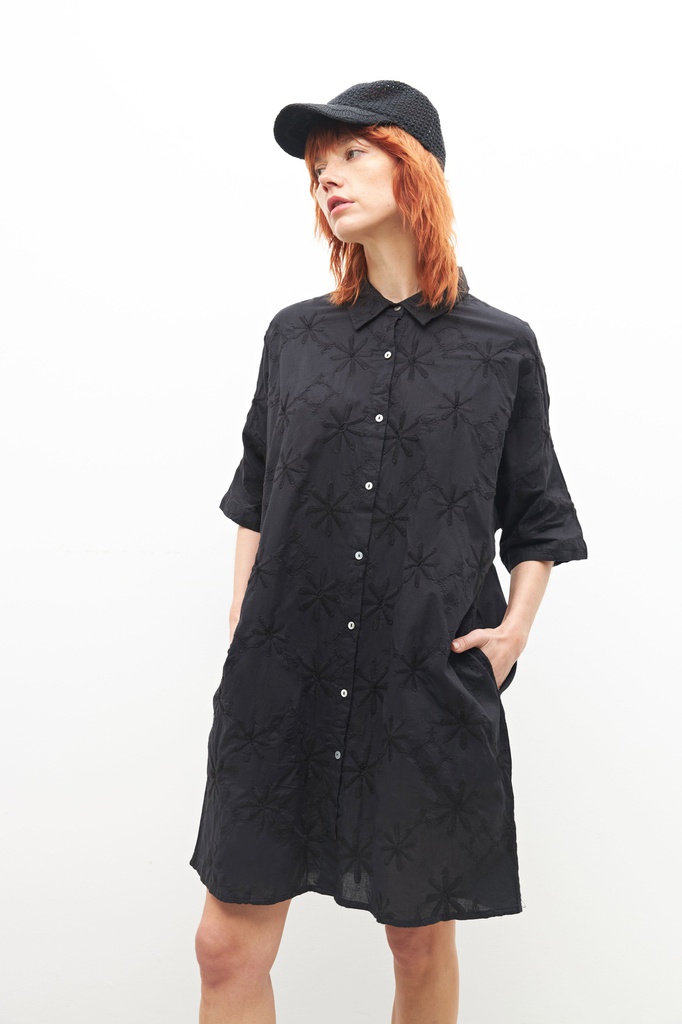 L155GDM5 VESTIDO CAMISERO BORDADO
