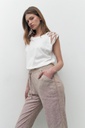 L157GPJ5 PANTALON PIJAMA DE LINO CON VIVO METALIZADO