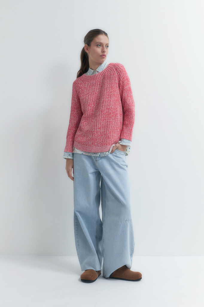 L155GKS7 SWEATER CINTA CON RUEDO CURVO
