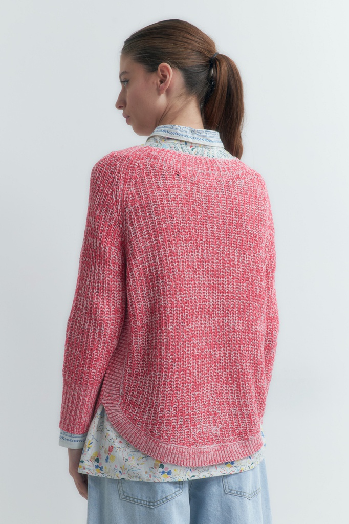 L155GKS7 SWEATER CINTA CON RUEDO CURVO