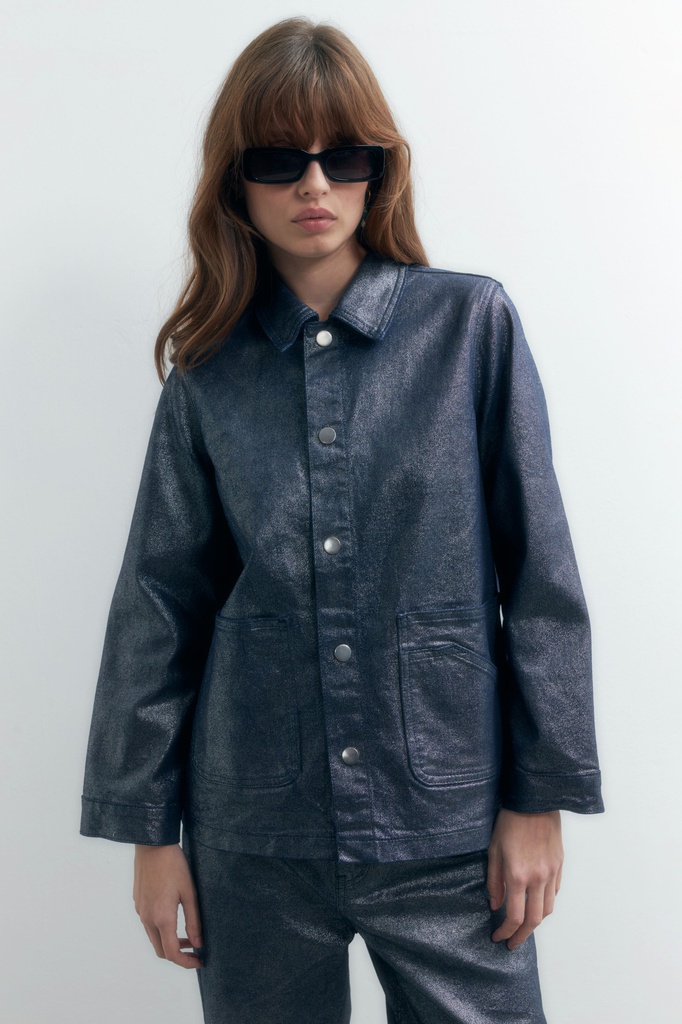 L155GOC4 SOBRECAMISA DENIM METALIZADO