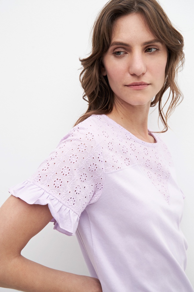 L157GTH2 REMERA COMBINADA CON BRODERIE