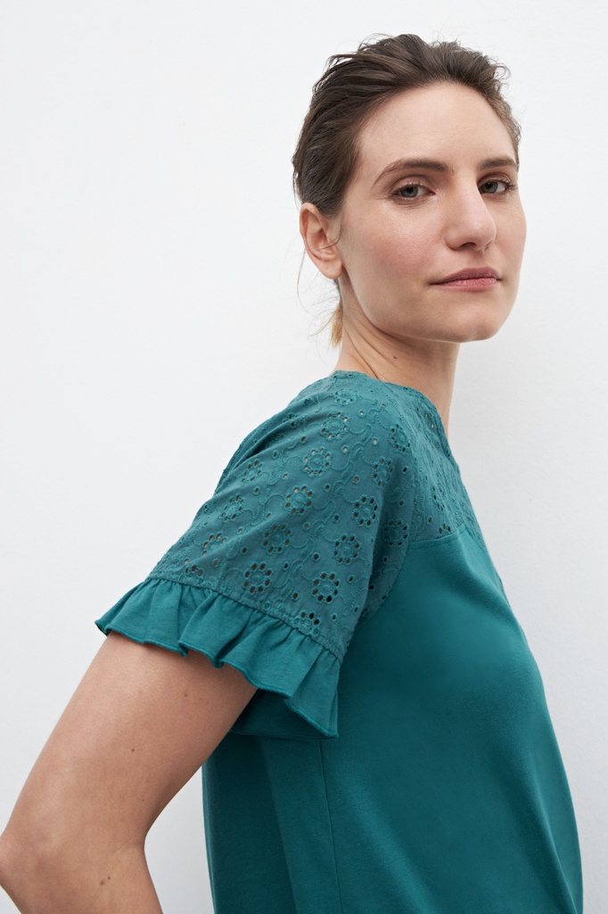 L157GTH2 REMERA COMBINADA CON BRODERIE