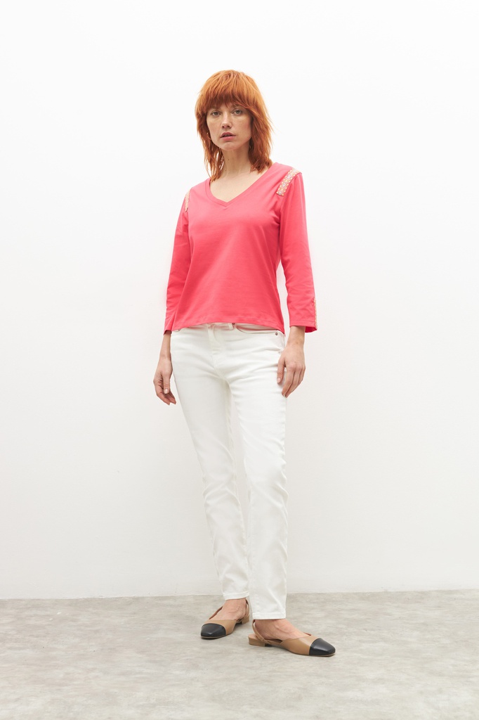 L155AFF3 BALLERINA DE CUERO COMBINADA ELOISE