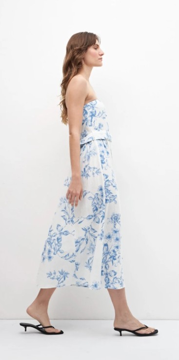 L158GDX9 VESTIDO STRAPLESS CON ESTAMPA FLORAL