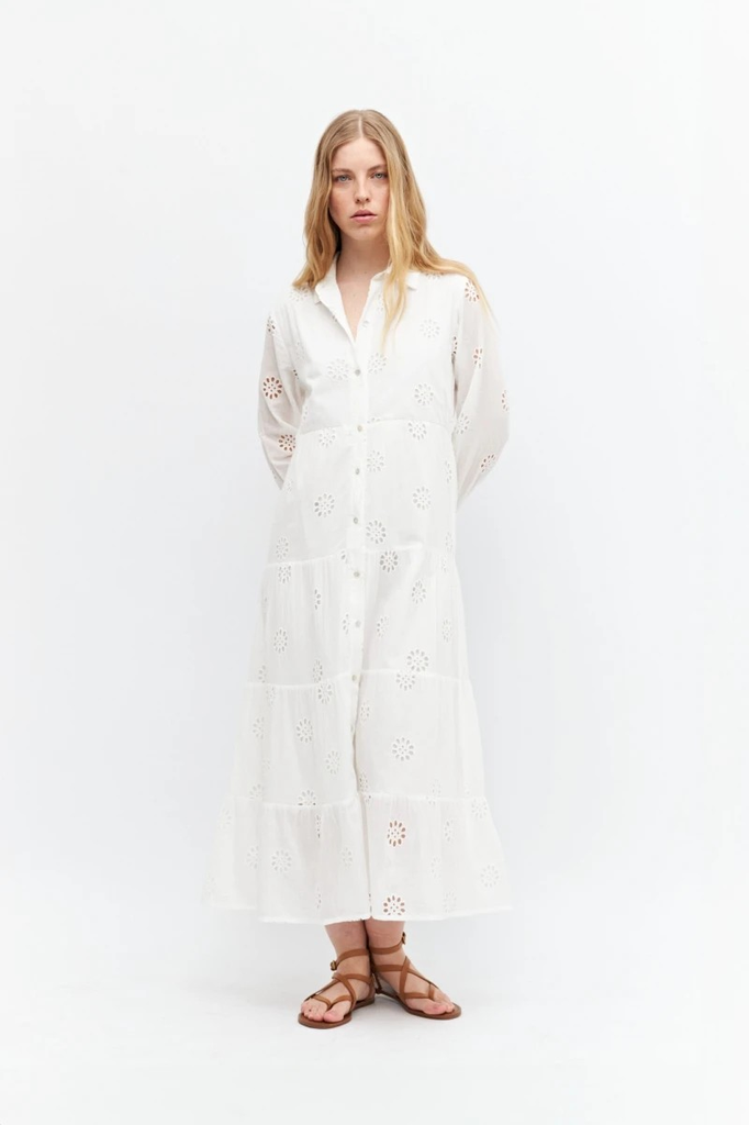 L158GDX7 MAXI VESTIDO DE BRODERIE