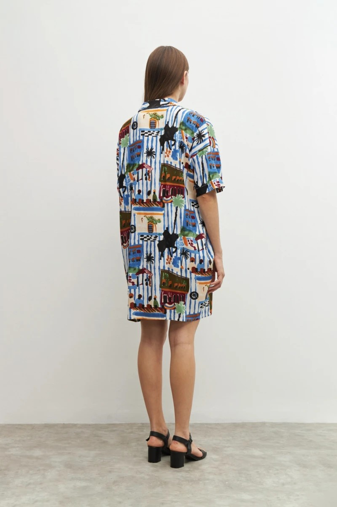 L158GDM10 VESTIDO CAMISERO ESTAMPADO