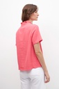 L158GBH7 BLUSA DE LINO CON VOLADOS