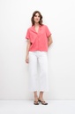 L158GBH7 BLUSA DE LINO CON VOLADOS