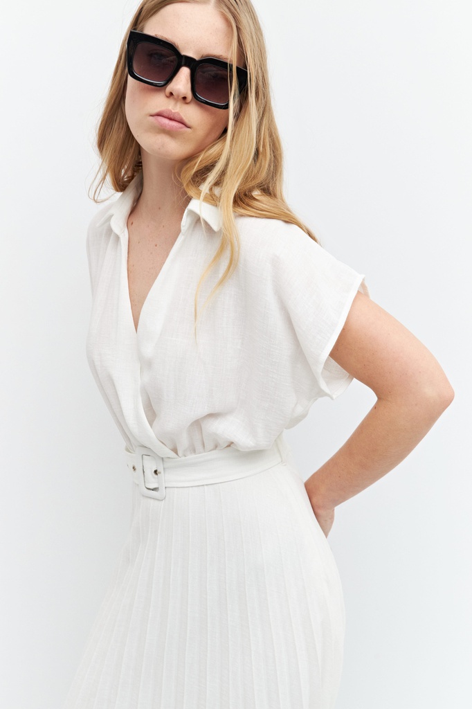 L158GDX10 VESTIDO CON FALDA PLISADA