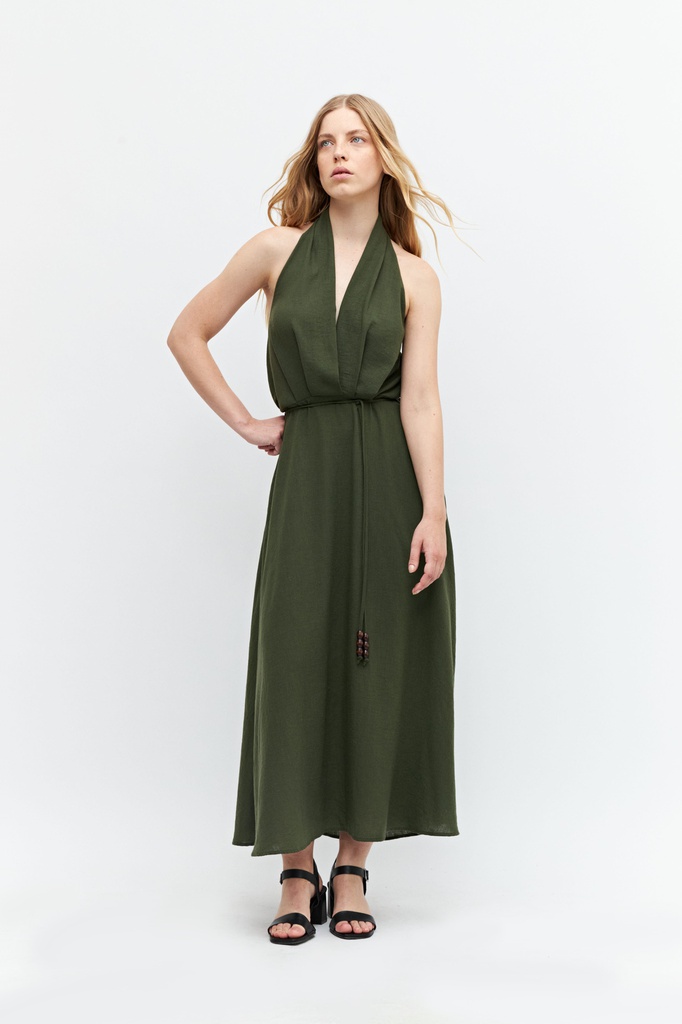 L158GDX15 VESTIDO EVASE ESCOTE HALTER