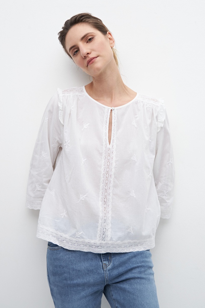 L158GBL5 BLUSA ROMANTICA CON BORDADOS