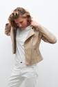 L160GOJ4 CHAQUETA BIKER ECO CUERO CON CORTES EN TUL