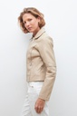L160GOJ4 CHAQUETA BIKER ECO CUERO CON CORTES EN TUL