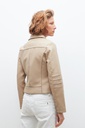L160GOJ4 CHAQUETA BIKER ECO CUERO CON CORTES EN TUL