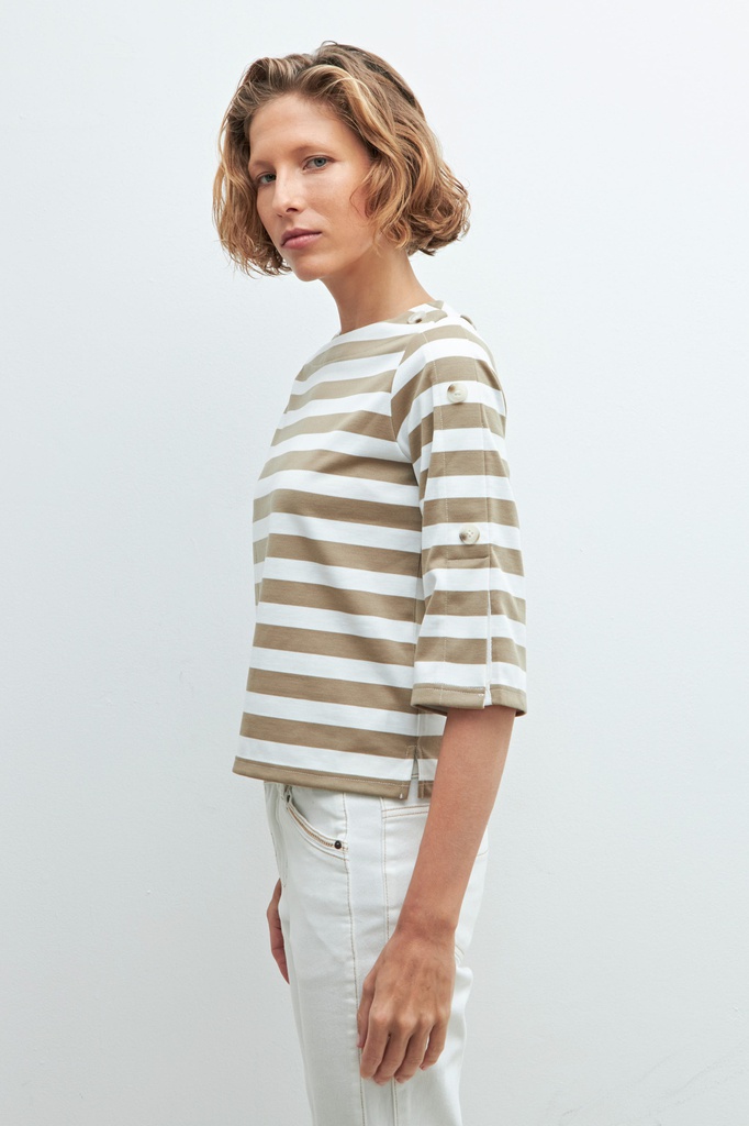 L160GTT2 SWEATSHIRT RAYADO CON BOTONES