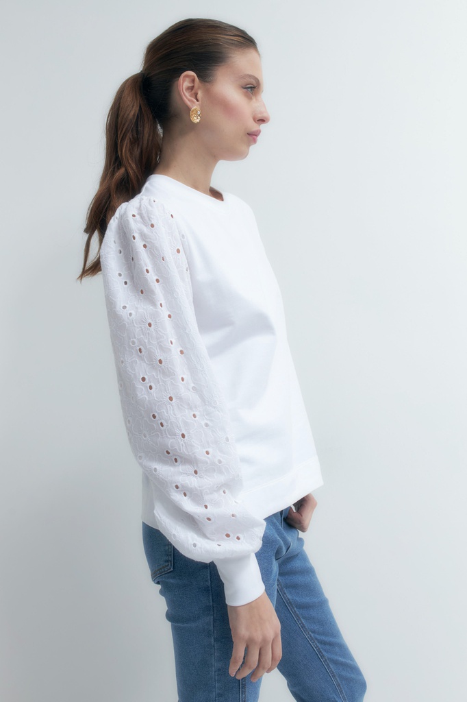 L155GTL2 SWEATSHIRT CON MANGAS DE BRODERIE