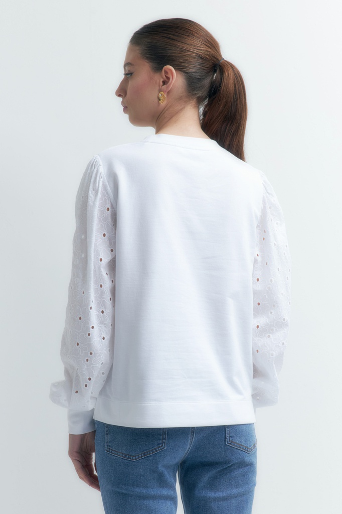 L155GTL2 SWEATSHIRT CON MANGAS DE BRODERIE