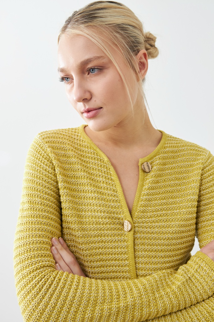 L165GKC3 CHAQUETA TEJIDA CON BOTONES METALICOS