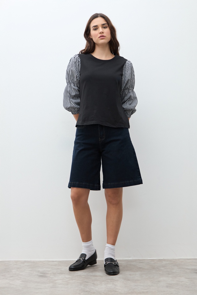 L170GTT1 REMERA CON MANGAS VICHY
