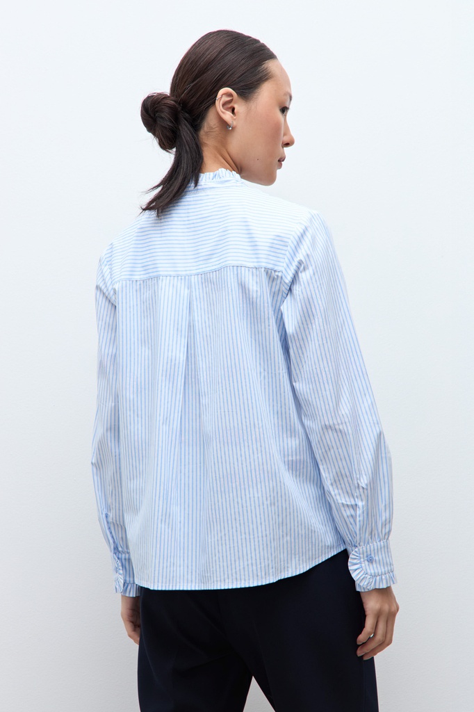 L171GBL3 CAMISA RAYADA CON VOLADOS