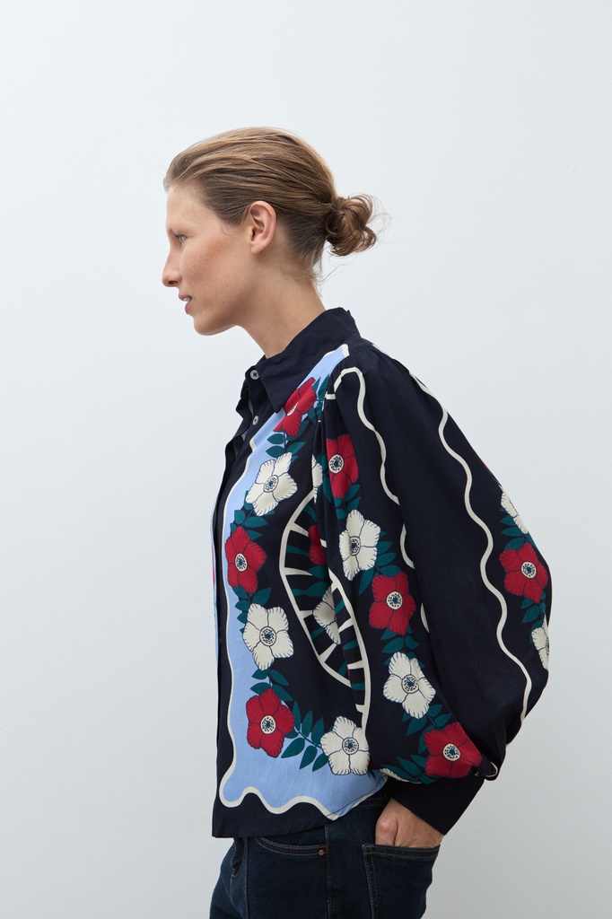 L170GBL17 CAMISA ESTAMPA FLORAL NATIVA