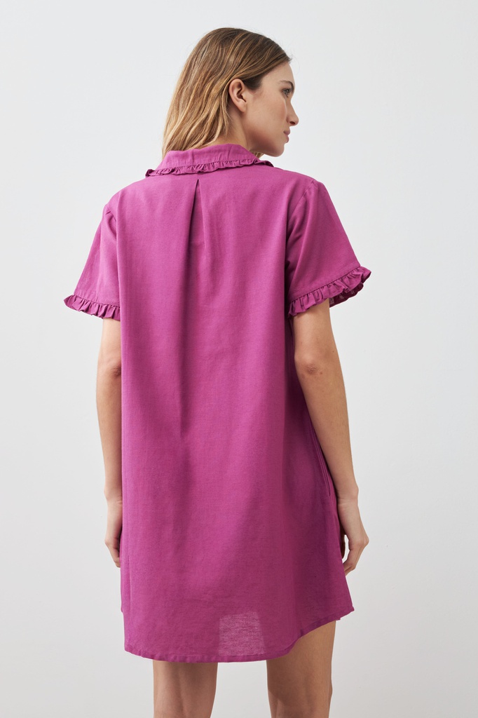 L167GDM5 VESTIDO CAMISERO CON VOLADOS
