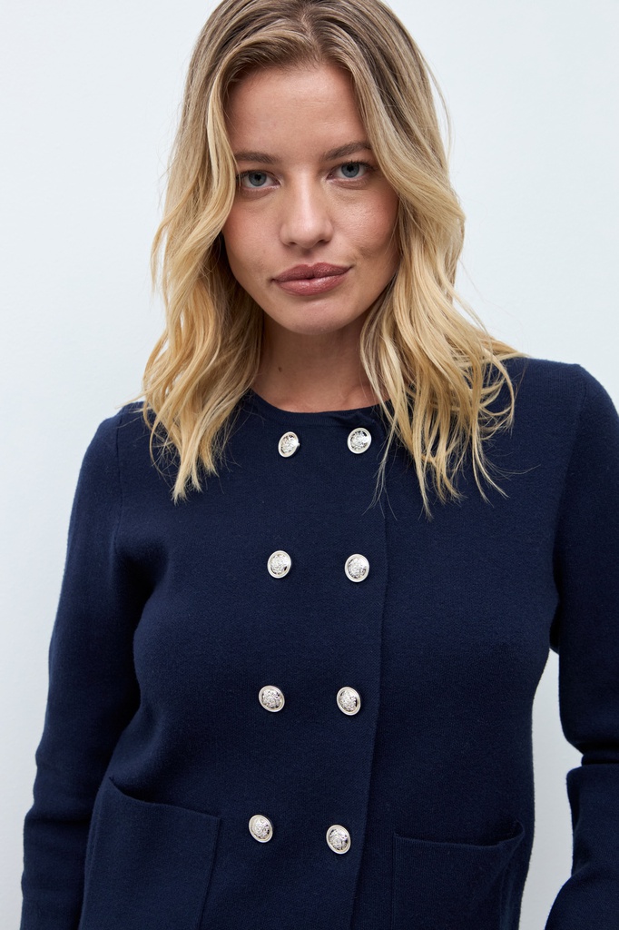 L172GKC5 CHAQUETA TEJIDA CUELLO DESMONTABLE