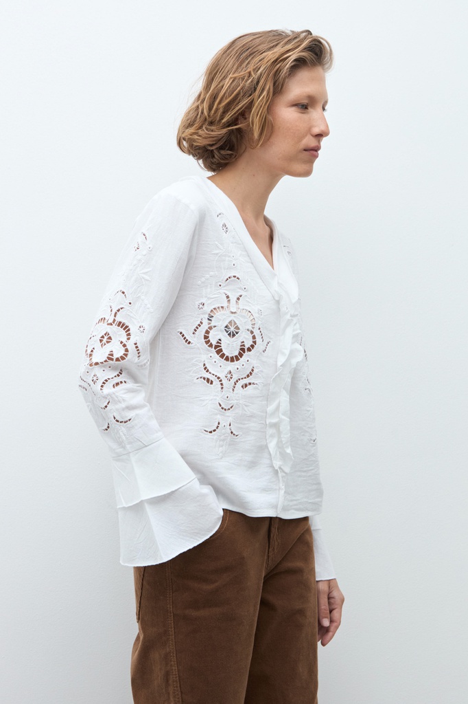 L172GBL1 BLUSA CALADA CON VOLADOS