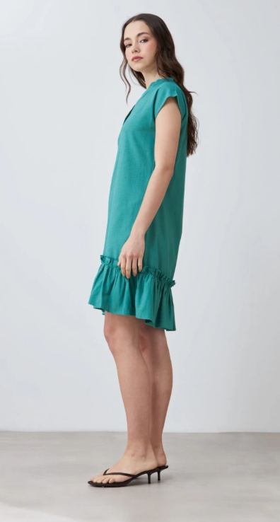L167GDM6 VESTIDO MIDI CON VOLADO