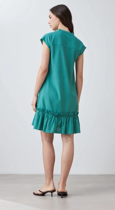 L167GDM6 VESTIDO MIDI CON VOLADO