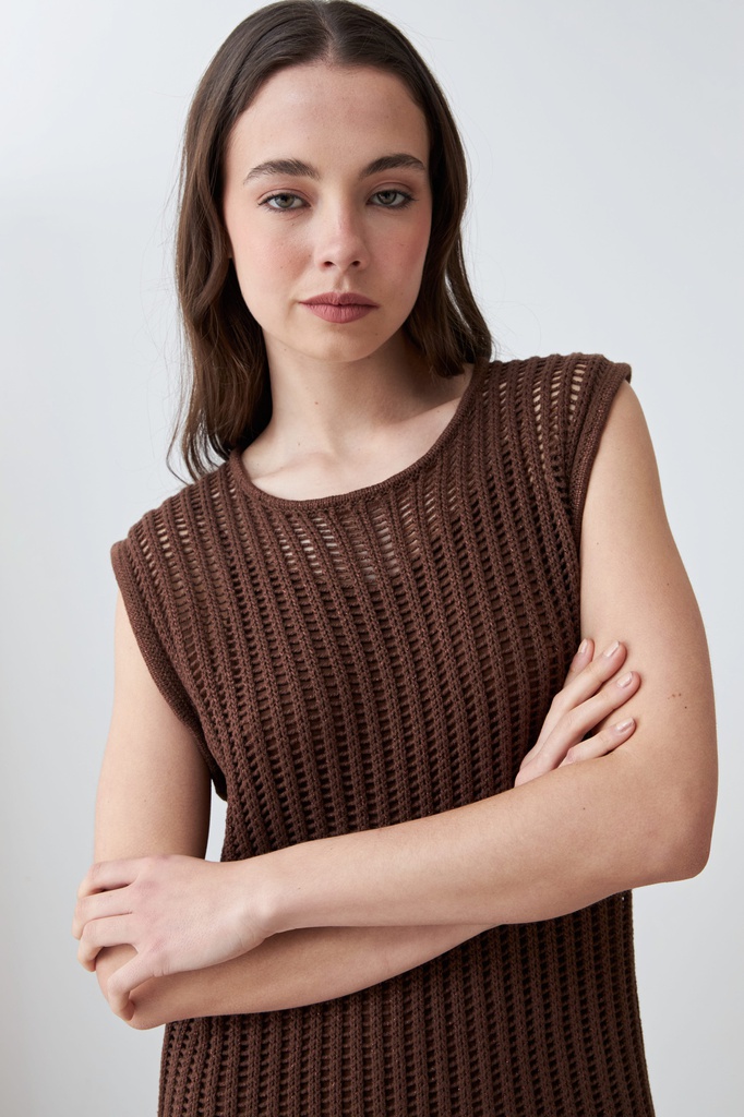 L168GKD1 VESTIDO CALADO CON FLECOS