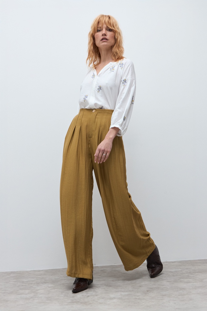 L172GPP11 PANTALON WIDE LEG PINZADO