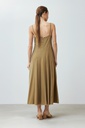 L168GDX1 VESTIDO DE LINO BRETEL FINO CON CORTES