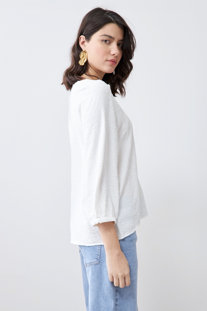 L166GBH7 BLUSA FANTASIA ESCOTE V