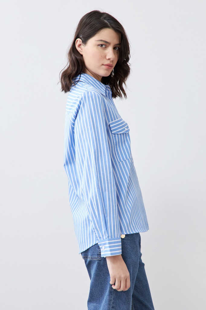 L166GBL1 CAMISA RAYADA MANGA LARGA