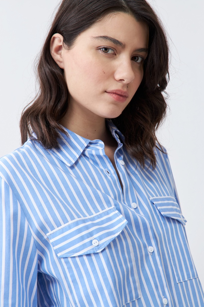 L166GBL1 CAMISA RAYADA MANGA LARGA