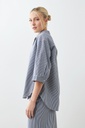 L165GBT5 CAMISA RAYADA DE JEAN CUELLO MAO