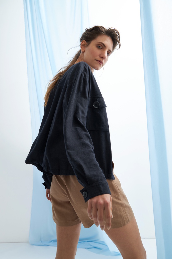 L157GOJ2 CHAQUETA BOMBER DE LINO