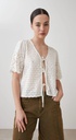 L167GBH4 BLUSA DE BRODERIE CON LAZOS