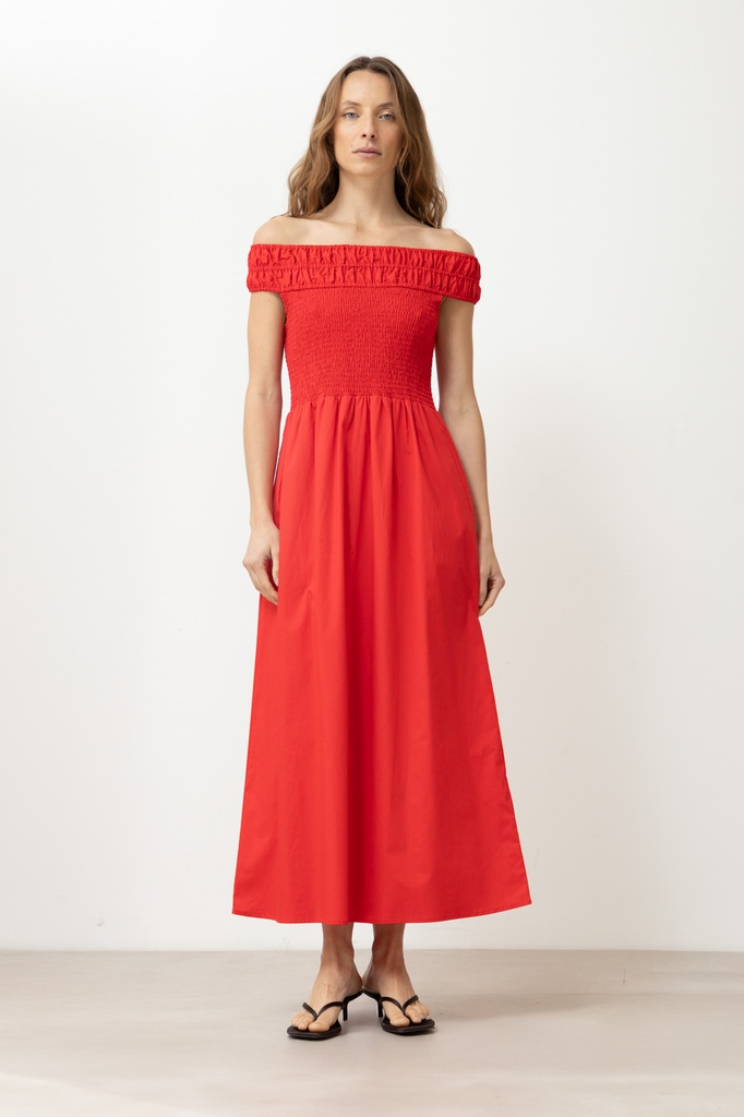 L168GDX12 VESTIDO ESCOTE BARDOT CON BOLSILLOS