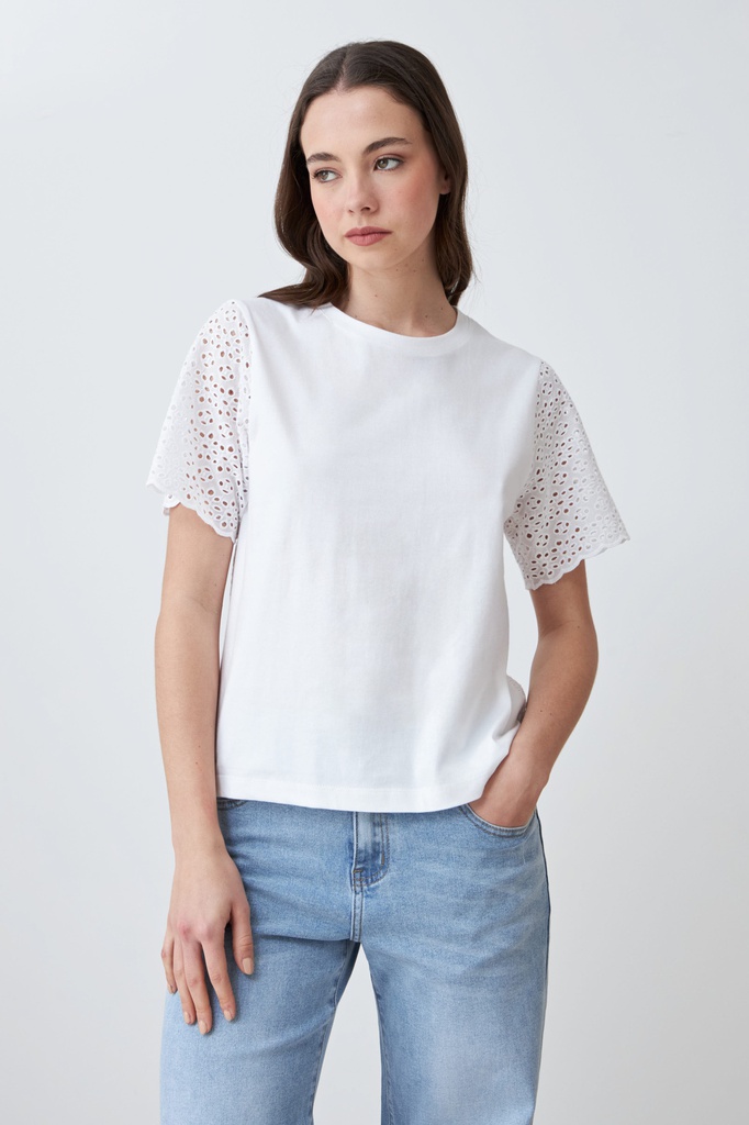 L167GTH3 REMERA CON BRODERIE