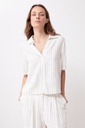 L168GBH4 BLUSA DE LINO RAYADA