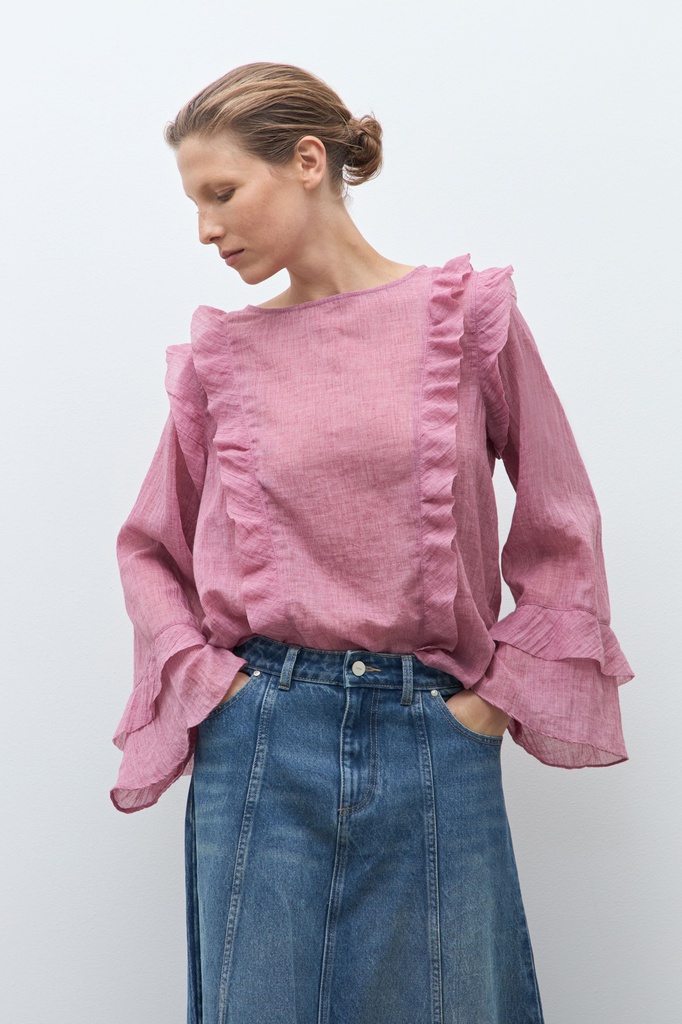 L170GBL1 BLUSA BOHO CON VOLADOS