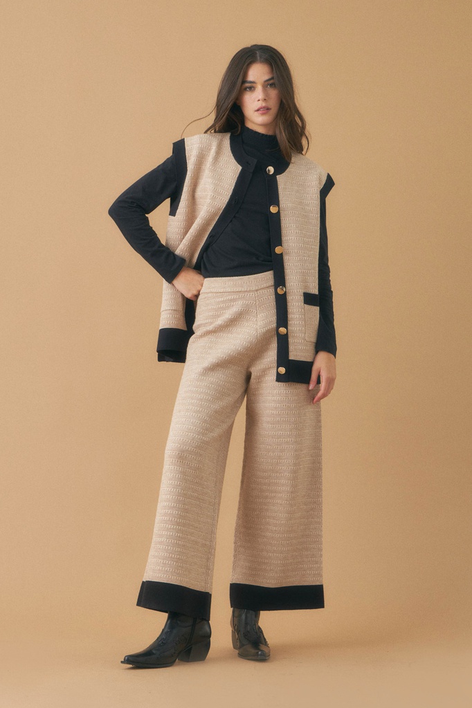 L143GKT1 PANTALON TEJIDO BICOLOR