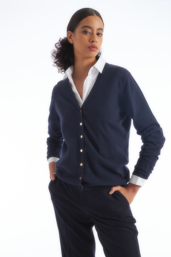 L141GKC2 CARDIGAN CON DETALLE ESTRUCTURA