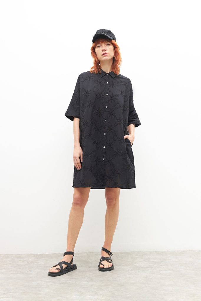 L155GDM5 VESTIDO CAMISERO BORDADO