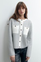 L155GKC6 CHAQUETA TEJIDA RAYADA